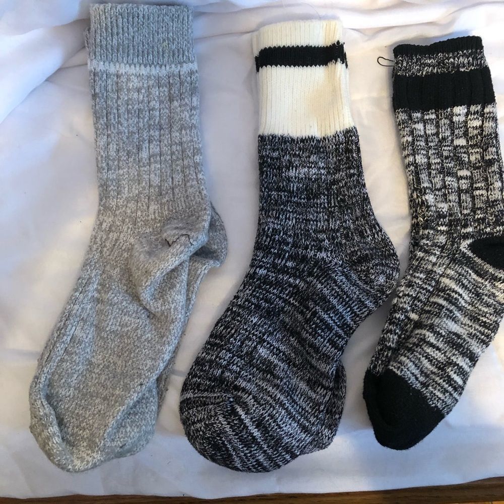 3 pairs of boot socks knit